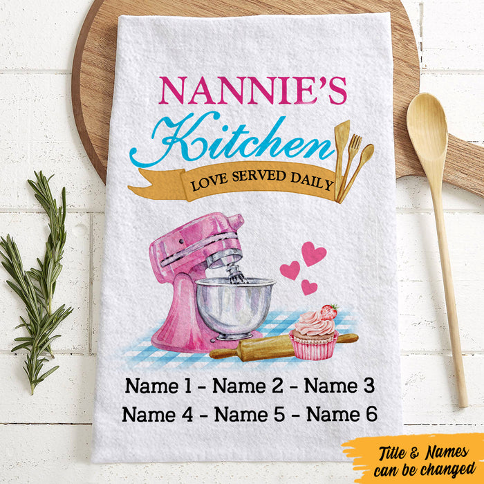 Personalized Grandma Kitchen Love Served Daily Towel DB121 95O47 1