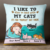 Personalized Cat Mom Stay In Bed With My Cat Pillow  JR131 29O47 thumb 1