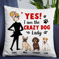 Personalized Dog Owner Crazy Dog Lady Pillow FB92 24O57 thumb 1