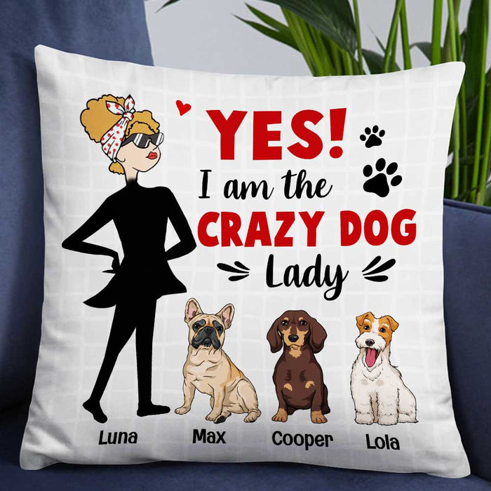 Personalized Dog Owner Crazy Dog Lady Pillow FB92 24O57 1