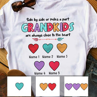 Personalized Grandma Grandpa Heart T Shirt JR271 67O34 thumb 1