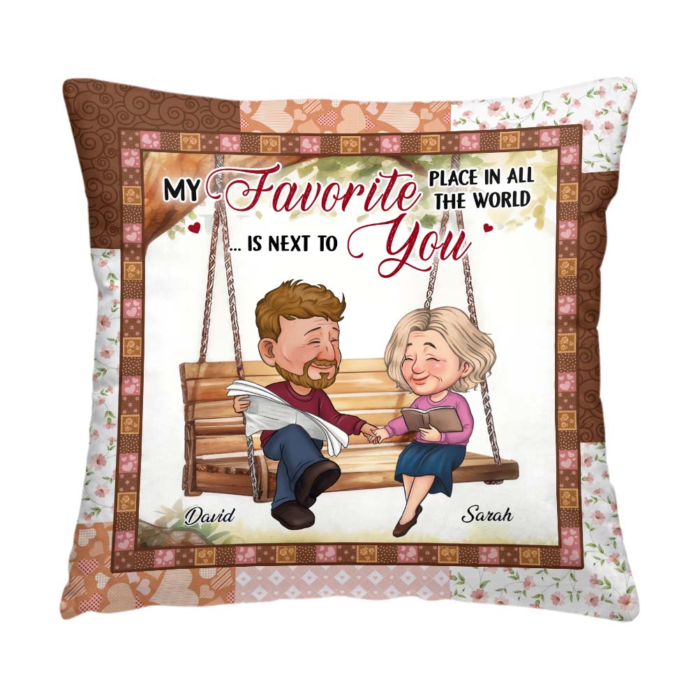 Personalized Couple My Favorite Place In All The World Is Next To You Pillow 30635 Primary Mockup