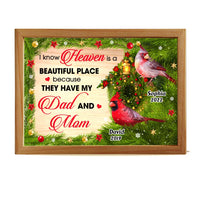 Personalized Gift Heaven Is A Beautiful Place Loss Of Mom Dad Memorial Picture Frame Light Box 31543 thumb 1