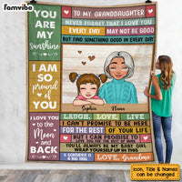 Personalized Gift For Granddaughter Love You To The Moon And Back Blanket 23112 thumb 1