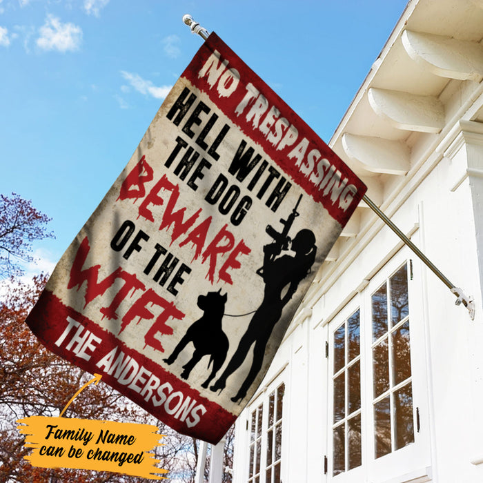 Personalized No Trespassing Halloween Flag AG192 85O57 1