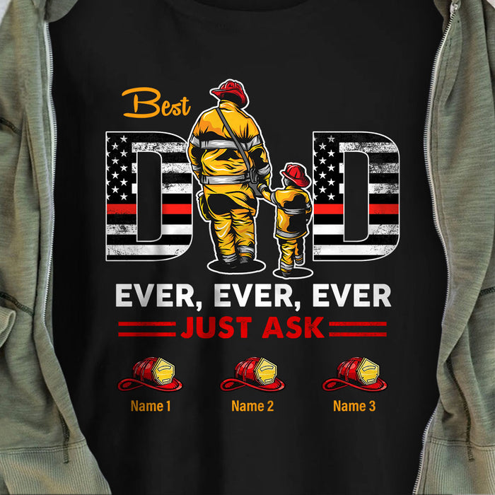 Personalized Dad Grandpa Firefighter T Shirt MY242 30O58 1