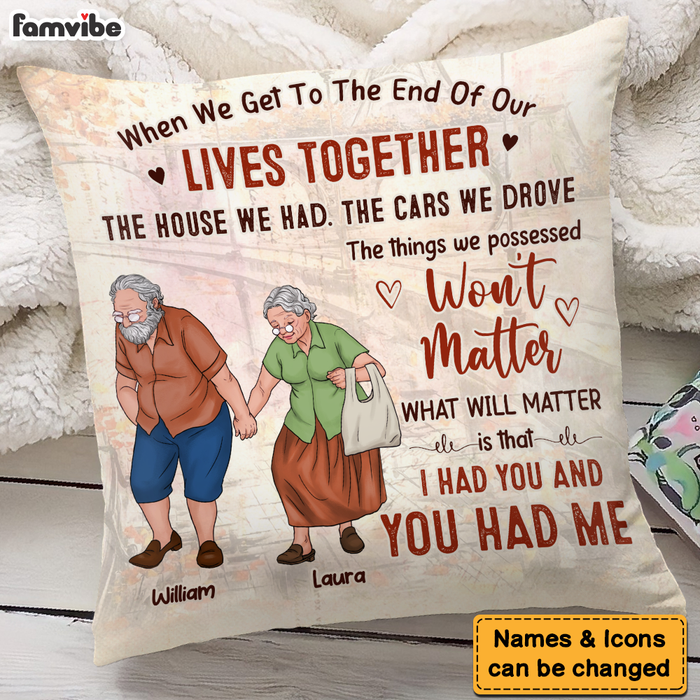 Personalized Gift For Old Couple Together To The End Of Their Lives Pillow 26523 1