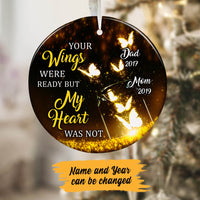 Personalized Memorial Mom Dad Butterfly Heaven Ornament OB244 99O60 thumb 1