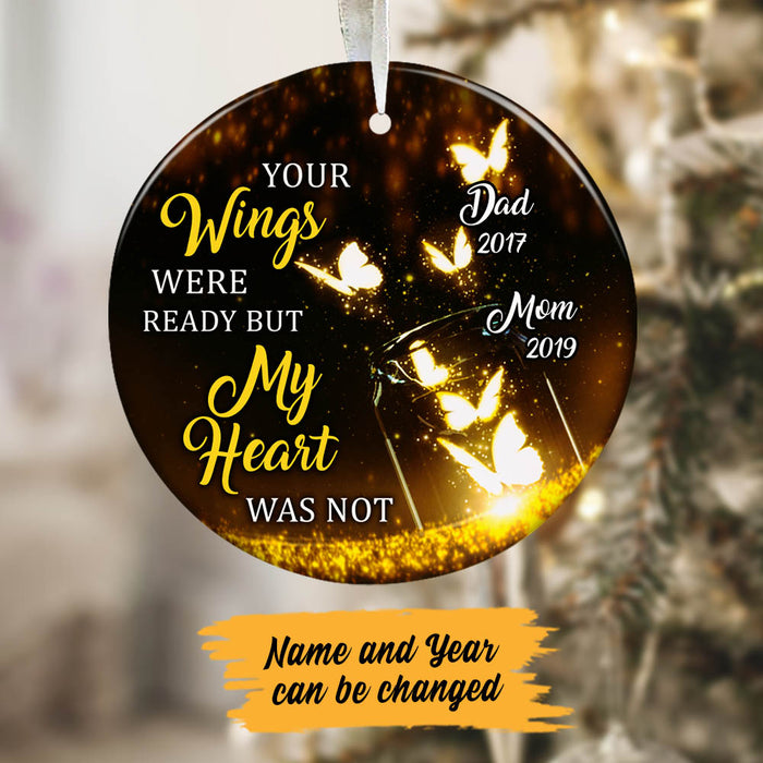 Personalized Memorial Mom Dad Butterfly Heaven Ornament OB244 99O60 1