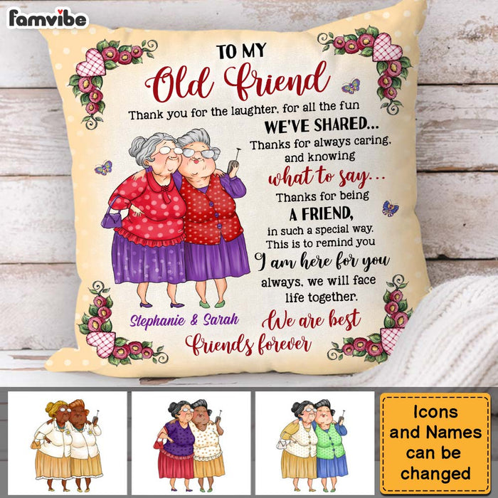 Personalized Gift To My Old Friend Polka Dot Pillow 30921 1
