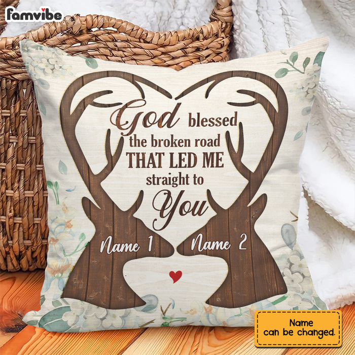 Personalized Deer Hunting Couple Pillow DB35 23O57 1