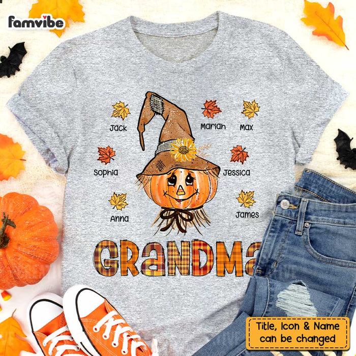 Personalized Fall Scarecrow Grandma T Shirt AG192 85O47 1