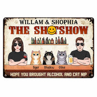 Personalized Cat Mom Cat Dad Parents Metal Sign JN64 58O47 thumb 1