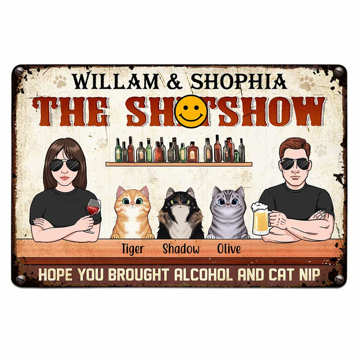 Personalized Cat Mom Cat Dad Parents Metal Sign JN64 58O47 1