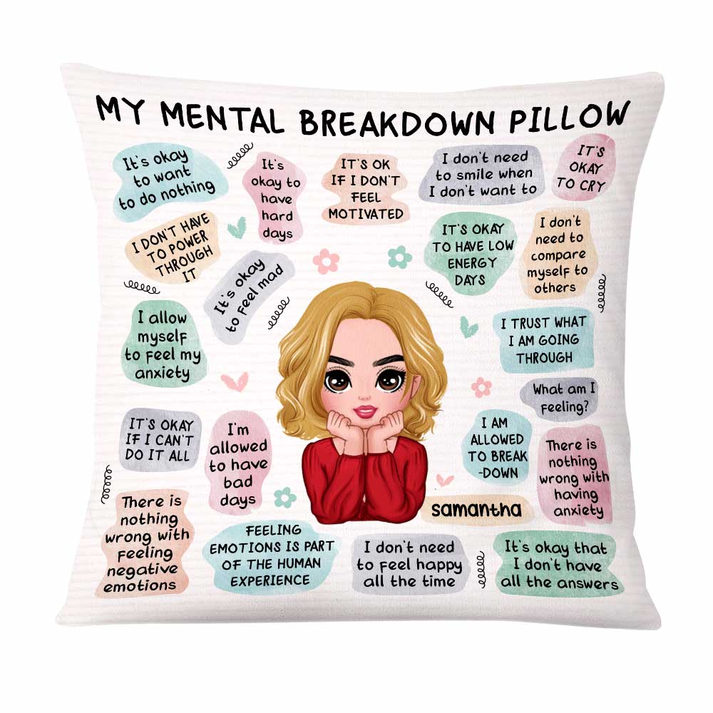 Personalized Mental Health Breakdown Affirmations Pillow AG205 58O47