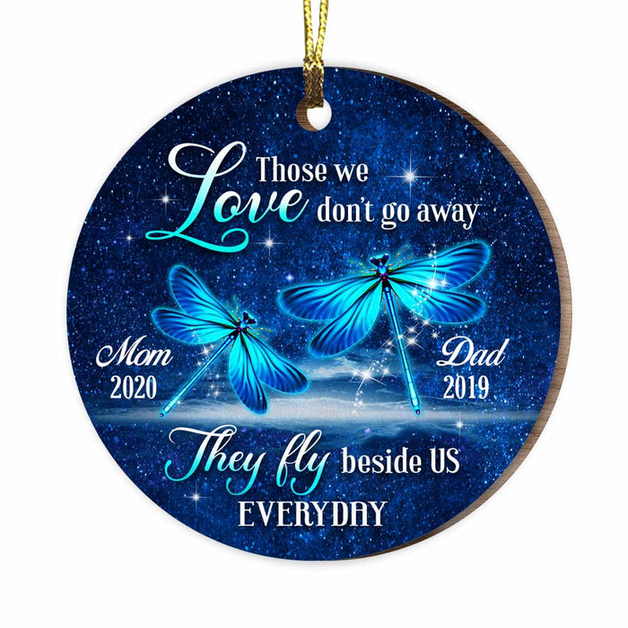 Personalized Blue Dragonfly Memorial Mom Dad Ornament OB192 81O47 1