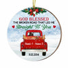 Personalized Love Couple Red Truck Christmas Circle Ornament OB171 87O47 1