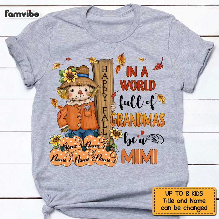 Personalized Grandma Fall Scarecrow T Shirt JL292 30O36 1