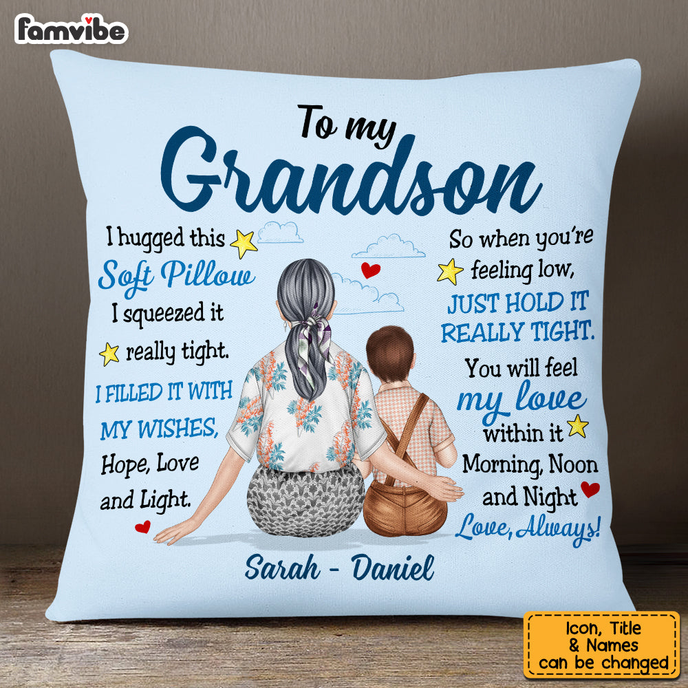 Personalized Grandson Hug This Pillow SB281 95O53