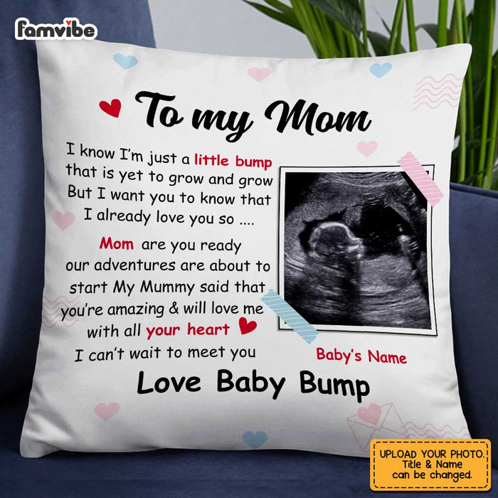 Personalized  Baby Ultra Sound Mom Grandma Grandpa Pillow MR93 30O47 1