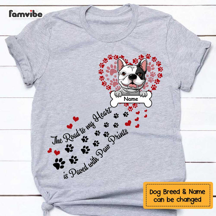 Personalized Dog Mom Road To My Heart T Shirt JR231 95O47 1