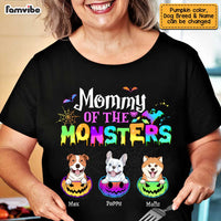 Personalized Mommy Of The Monster Dog Mom Halloween Pumpkin T Shirt AG183 58O47 thumb 1