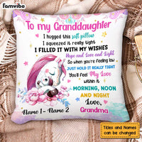 Personalized Unicorn Granddaughter Pillow NB161 24O47 thumb 1