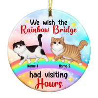 Personalized Christmas Cat Rainbow Bridge Circle Ornament SB42 24O53 thumb 1
