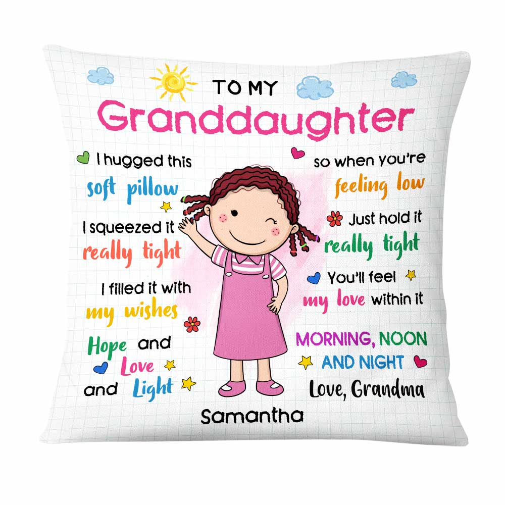 Personalized Gift For Granddaughter Hug This Pillow 23004