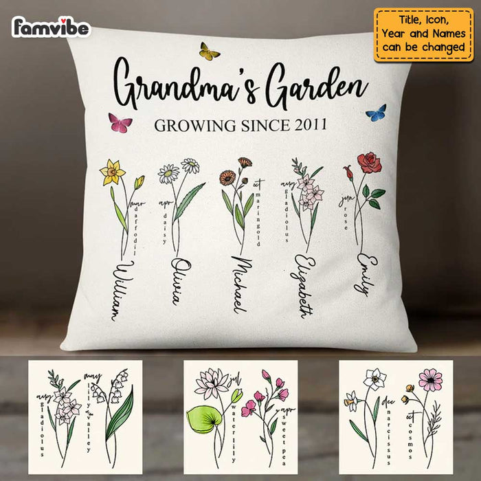 Personalized Grandma Birth Flower Pillow MY101 30O58 1