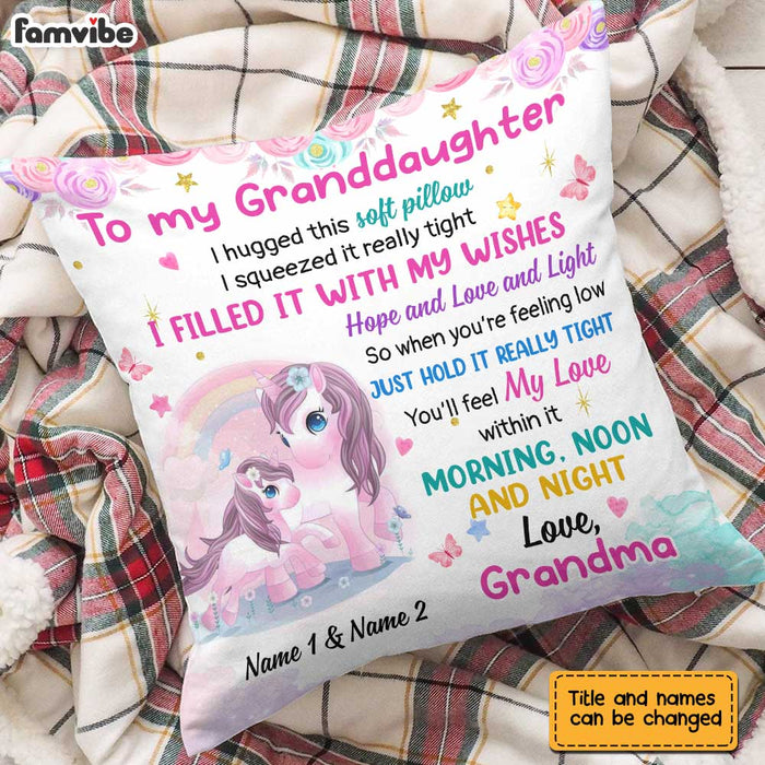 Personalized Unicorn Granddaughter Hug This Pillow JR193 24O25 1