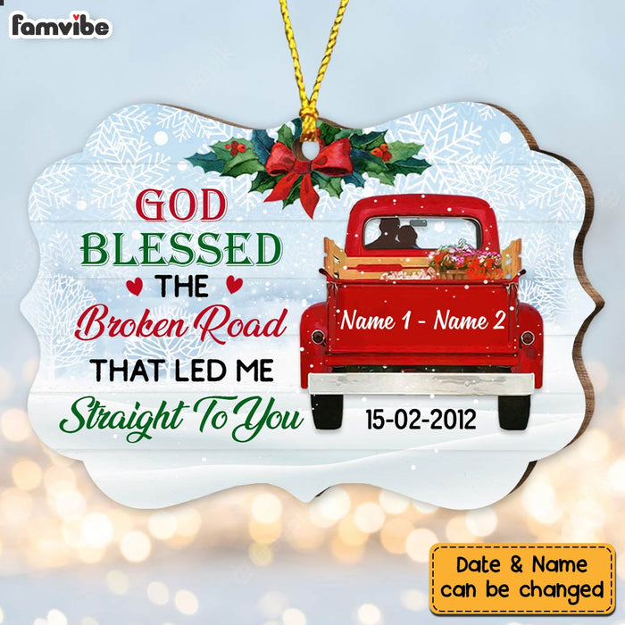 Personalized Love Couple Red Truck Benelux Ornament OB134 87O47 1