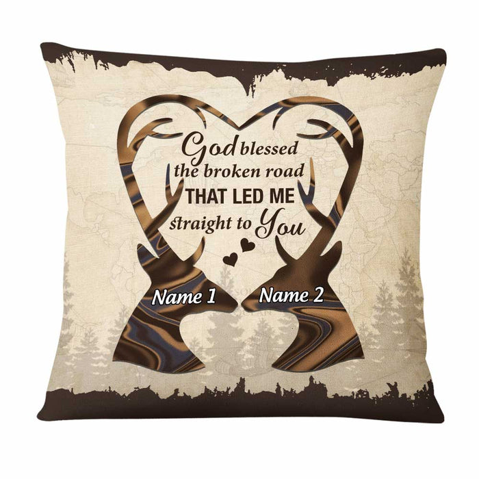 Personalized Couple Love Deer Pillow DB205 95O47 1