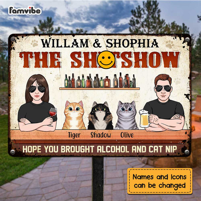 Personalized Cat Mom Cat Dad Parents Metal Sign JN64 58O47 1