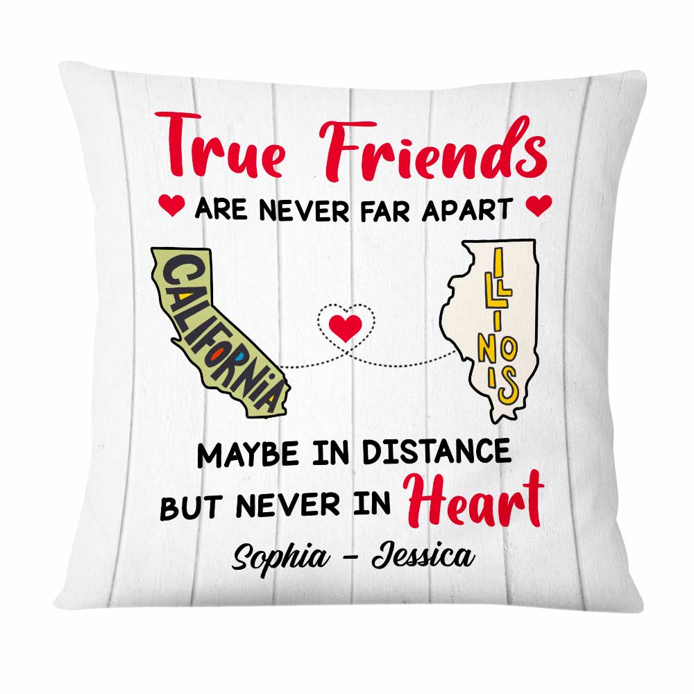 Personalized True Friends Long Distance Pillow SB215 30O47