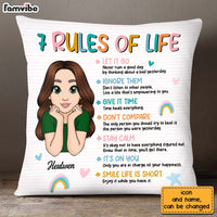 Personalized Granddaughter Daughter 7 Rules of Life Reminders Pillow 22849 thumb 1