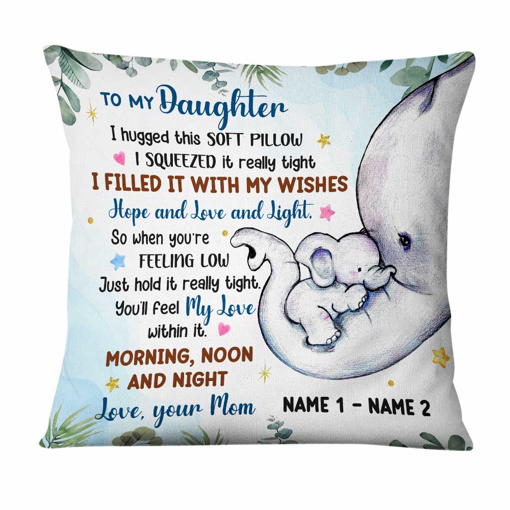 Personalized Daughter Elephant Pillow JR66 24O47