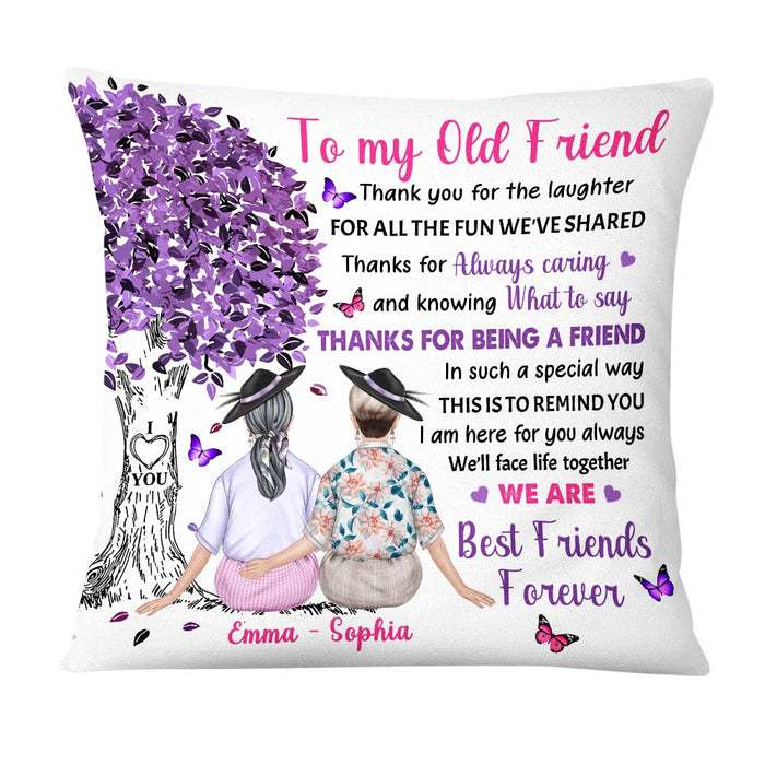 Personalized To My Old Friend Under Tree Purple Thank You Friendship Pillow OB242 58O34 1