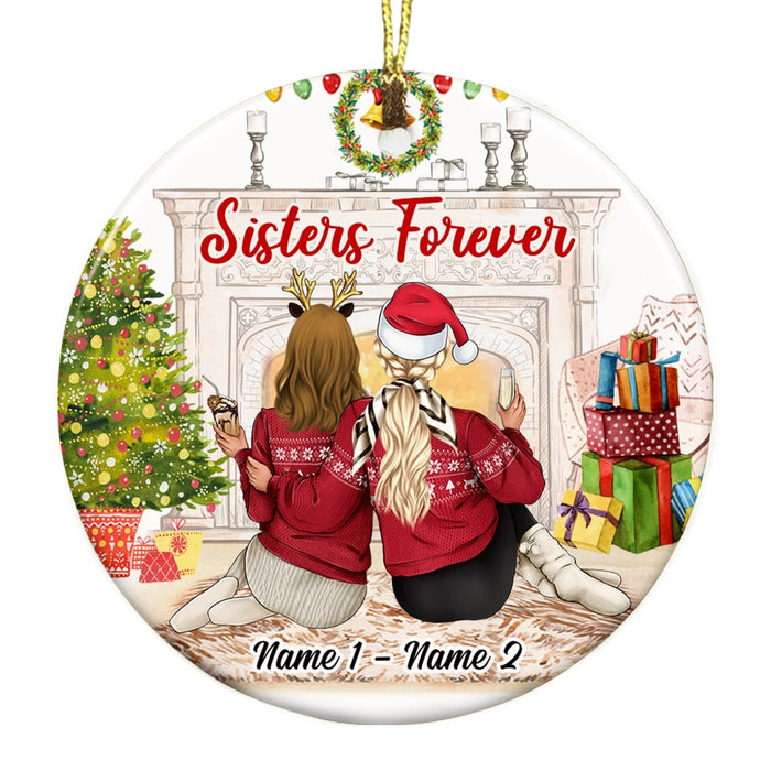 Personalized Christmas Friends Sisters Circle Ornament OB61 24O53 1