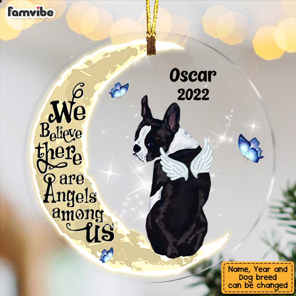 Personalized Dog Memo Angel Among Us Acrylic Circle Ornament SB62 23O47
