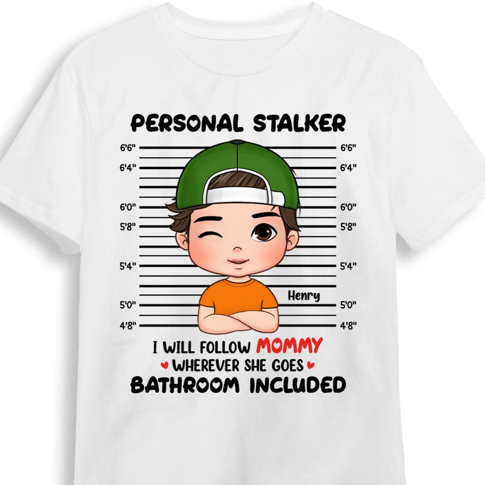 Personalized Cute Personal Stalker Kid T Shirt 24344