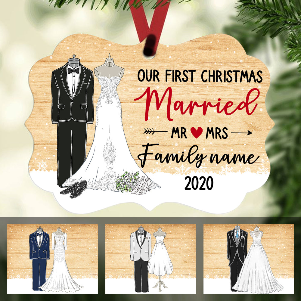 Personalized Our First Christmas Married  MDF Ornament NB31 67O47
