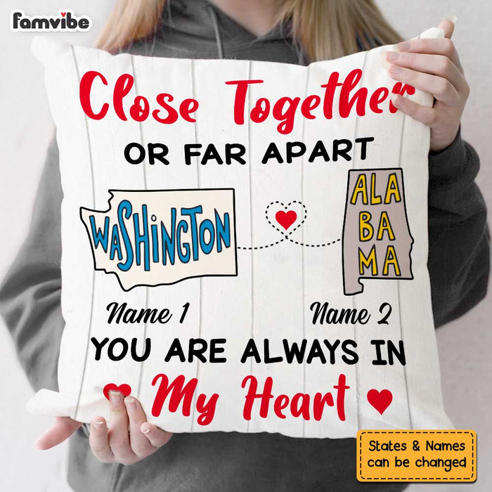 Personalized Close Together Long Distance  Pillow SB2445 30O47 1