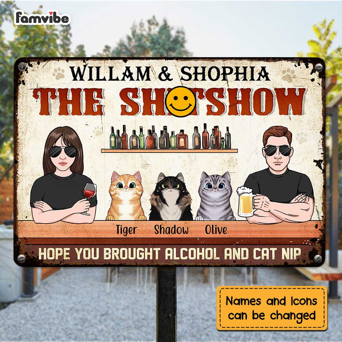 Personalized Cat Mom Cat Dad Parents Metal Sign JN64 58O47 1