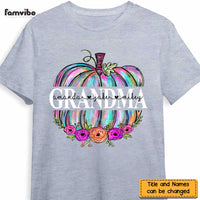 Personalized Grandma Mom Pumpkin Floral T Shirt SB293 81O47 thumb 1
