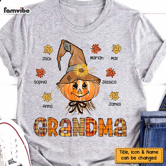 Personalized Fall Scarecrow Grandma T Shirt AG192 85O47 1