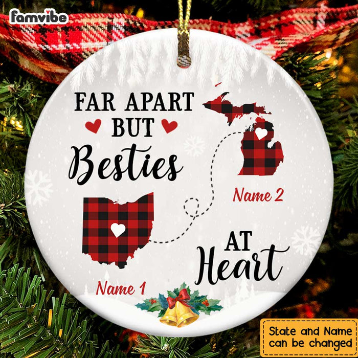 Personalized Besties At Heart Long Distance Ornament SB221 30O47 1