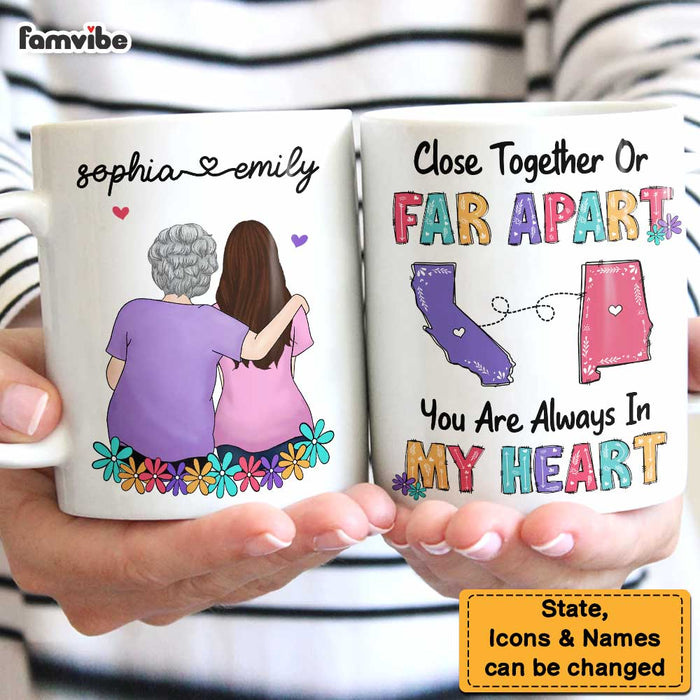 Personalized Close Together Or Far Apart Long Distance Mug AG162 32O47 1