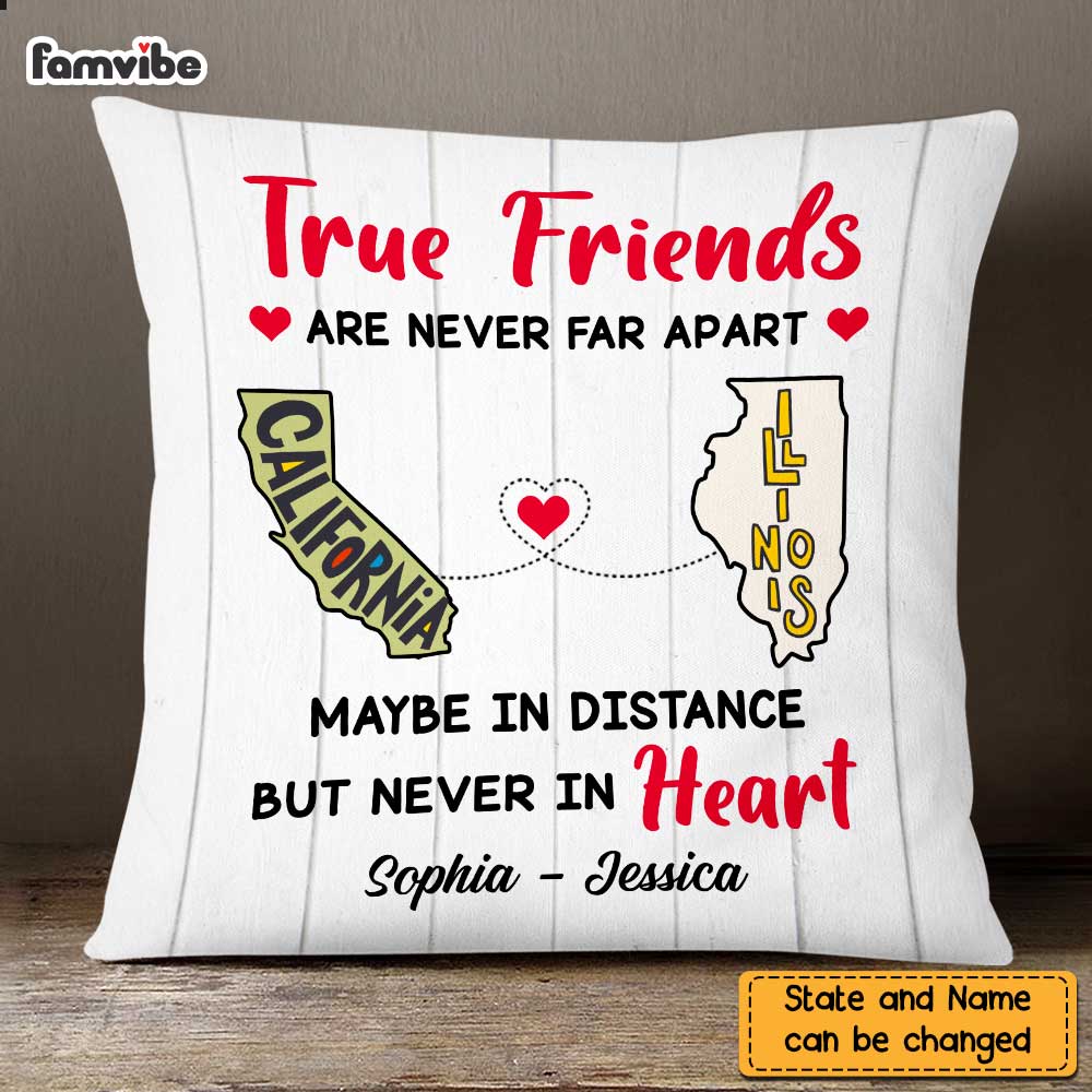 Personalized True Friends Long Distance Pillow SB215 30O47