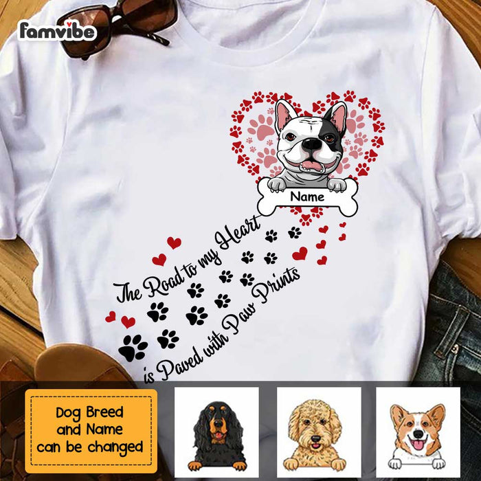Personalized Dog Mom Road To My Heart T Shirt JR231 95O47 1